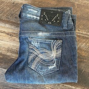 Guess Daredevil Bootcut 26/33 Tattered Jeans